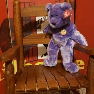 Ty Beanie Baby 15" Buddy Bear Clubby IV Purple 1st to Different BBOC buttons